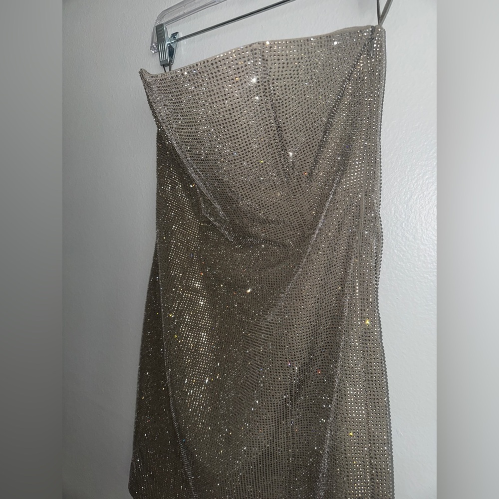 Zara Rhinestone Strapless Dress - Picture 4 of 7